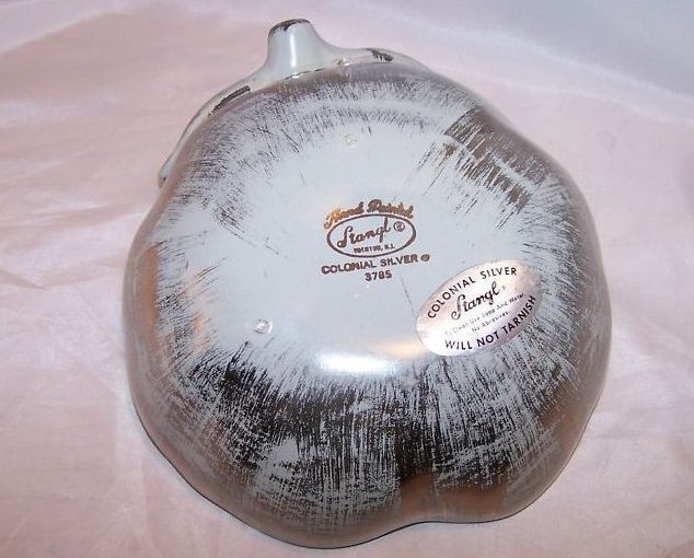 Image 5 of Hand Painted Stangl 3785 Colonial Silver Apple Bowl