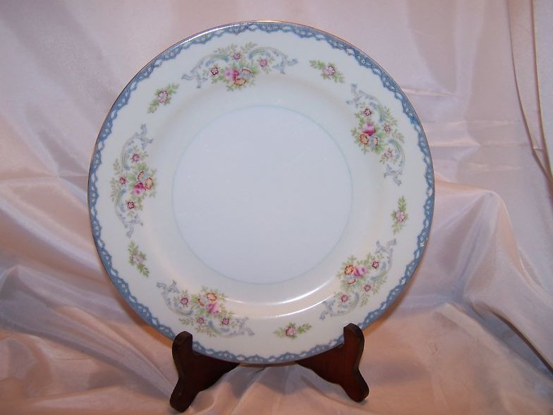 Image 0 of Floral and Blue Lace Mikado China Dinner Plate, Japan