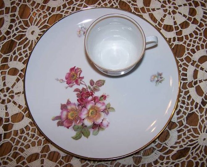 Image 2 of Schumann Arzberg, Bavaria, Wild Rose Plate and Cup Set 