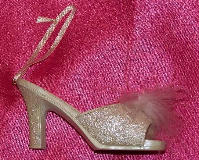 White Feather Miniature Shoe, Decorative, New