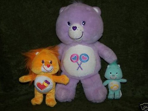 Image 0 of Two Care Bears and One Brave Heart Lion Stuffed Animal Group