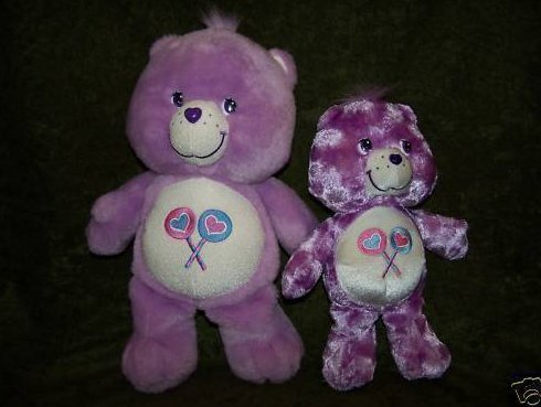 Image 0 of Care Bear Share Bear, Lg and Sm, Plush Stuffed Animal