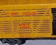 Image 1 of The Katy MKT 47150 Yellow Cattle Model Train Car