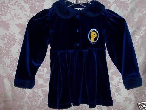 SZ 5 Sesame Street Big Bird Girls Velvet LS Shirt