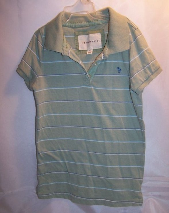 SZ M Girls Short Sleeved Striped Shirt, Abercrombie