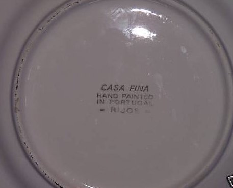 Image 1 of Casa Fina Hand Painted Plate of Portugal, Rijos