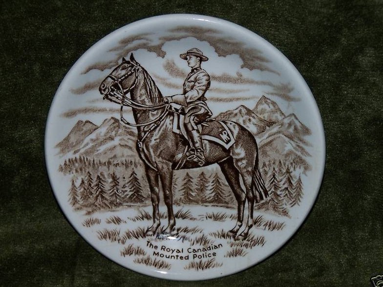 Canadian Mounted Police Officer, Horse Plate, Wood and Sons