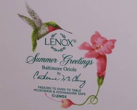 Image 1 of Lenox Summer Greetings Baltimore Oriole Plate