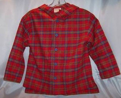 New Garnet Hill Plaid Flannel Boys LS Shirt, Hood, SZ 6