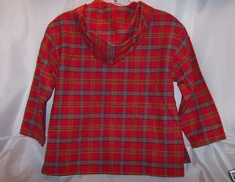 Image 1 of New Garnet Hill Plaid Flannel Boys LS Shirt, Hood, SZ 6