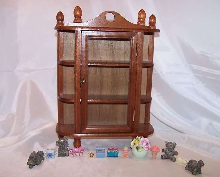 Image 1 of Miniature Curio Cabinet w Knick Knacks, Radnor Flowers