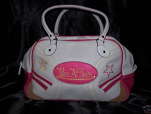 New Mrs. Ben Affleck Pink and White Purse, Handbag, Tote