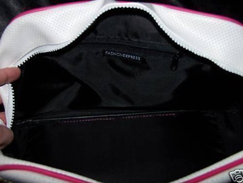 Image 1 of New Mrs. Ben Affleck Pink and White Purse, Handbag, Tote