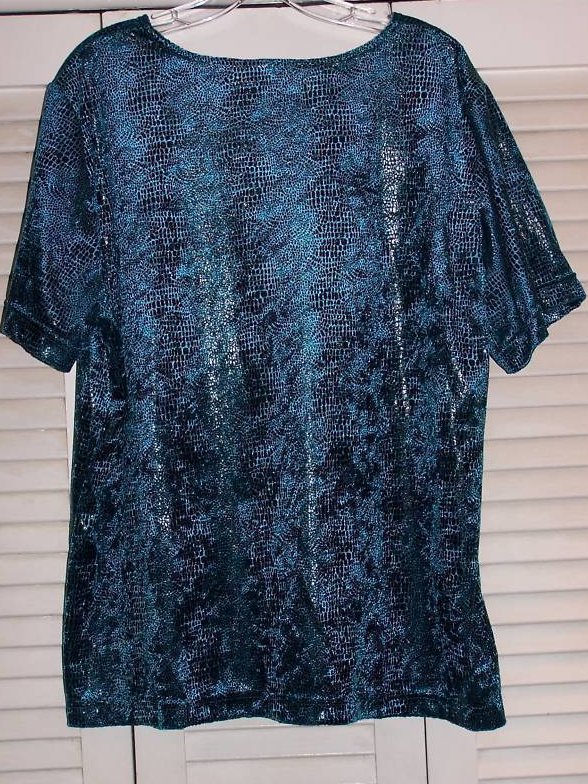 Image 1 of Sz 18W,20W Blue Snakeskin Shirt, Kathie Lee