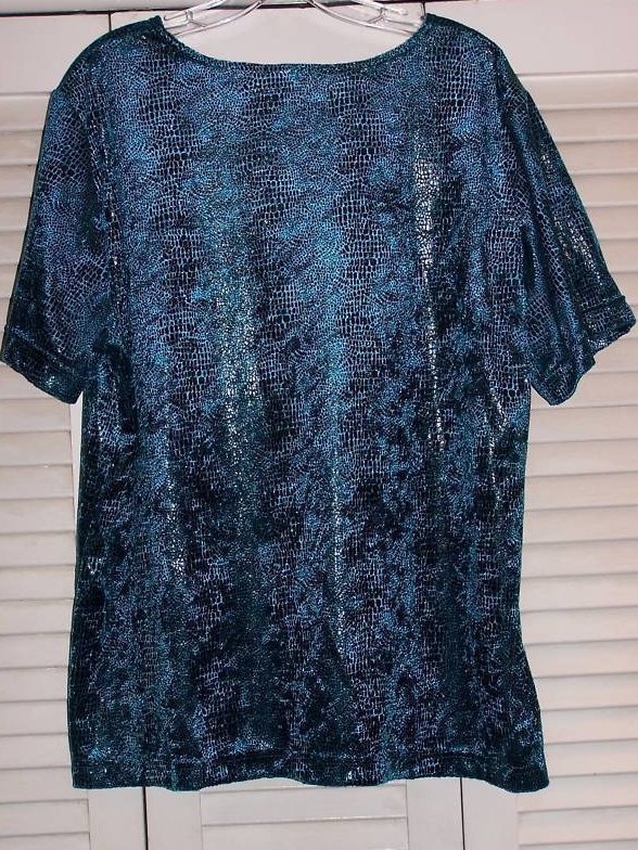 Image 2 of Sz 18W,20W Blue Snakeskin Shirt, Kathie Lee