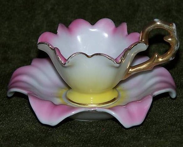 Image 0 of Flower Teacup Cup, Saucer, Exquisite Miniature, Japan Japanese