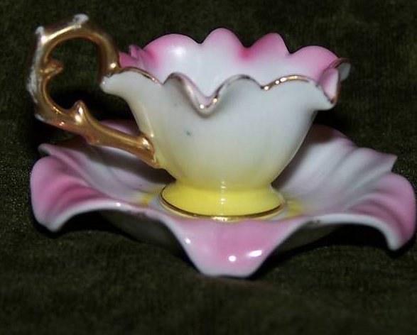 Image 4 of Flower Teacup Cup, Saucer, Exquisite Miniature, Japan Japanese