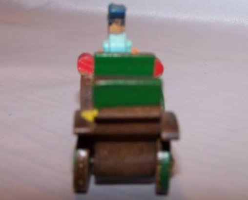 Image 1 of Miniature Handmade Wooden Car, Driver, Vintage