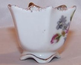 Image 4 of Miniature Floral Print Teacup Cup, Double Loop Handle