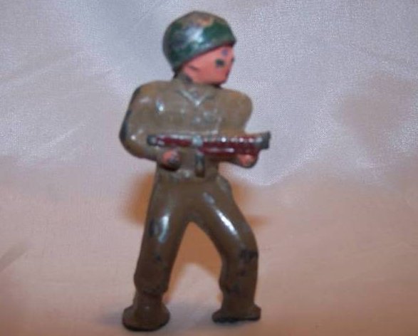 Image 0 of Barclay Metal Soldier with Gun, Helmet, Broken Foot