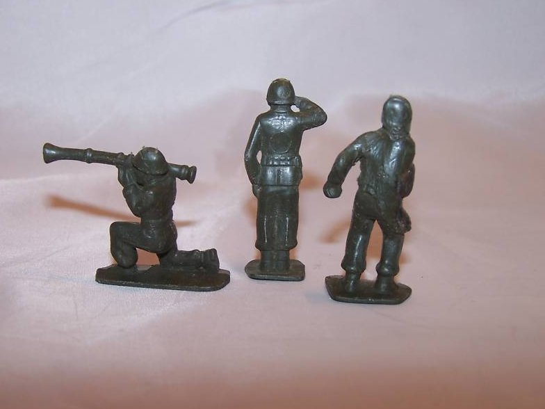 Image 1 of Toy Plastic Army Men, Three Soldiers, Vintage 