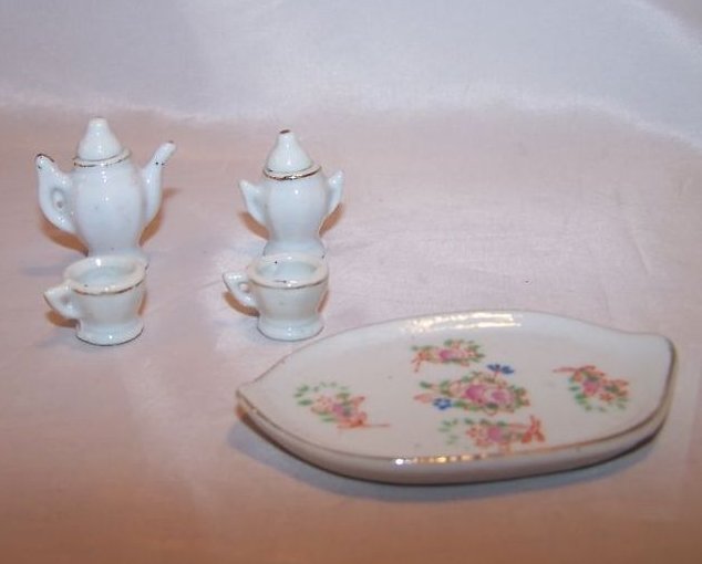 Image 3 of Occupied Japan Miniature Floral Tea Set w Tray, Box