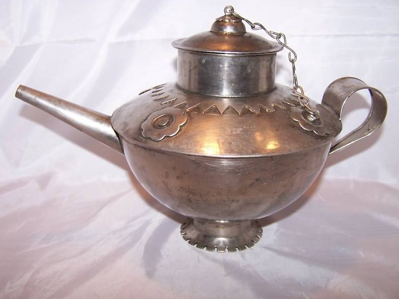 Metal Teapot Tea Pot w Decorative Metalwork