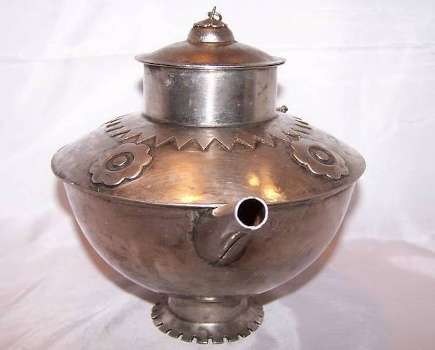 Image 1 of Metal Teapot Tea Pot w Decorative Metalwork