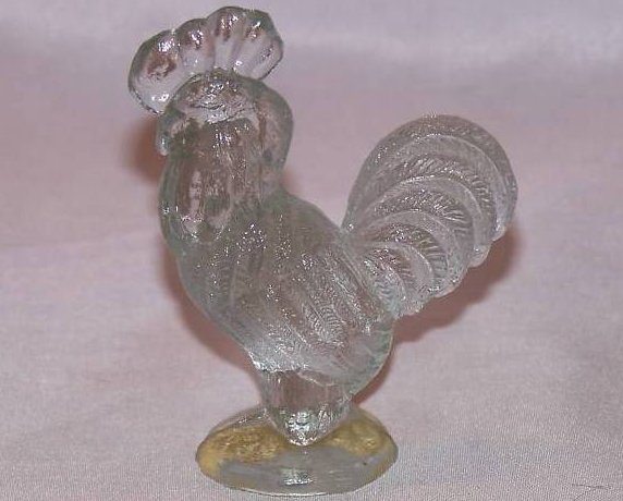 American Summit Art Glass Rooster, Hand Pressed