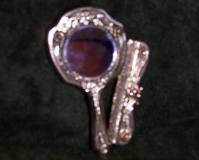 Image 0 of Comb and Real Mirror Gold Plated Pin, Brooch