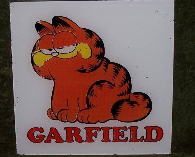 Image 0 of Garfield Cat Glass Tile, Early Style Jim Davis