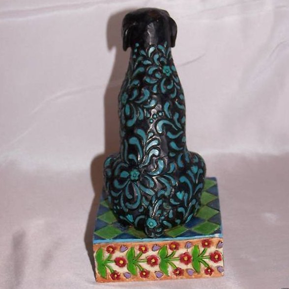 Image 2 of Jim Shore Black Labrador Dog, Floral Design