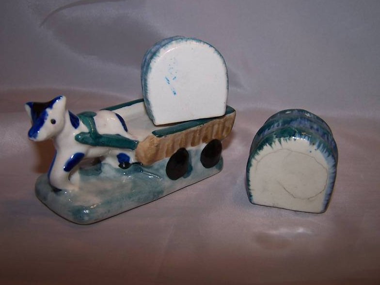 Image 2 of Chuck Wagon w Pony, Cowboy Salt, Pepper Shakers, Japan