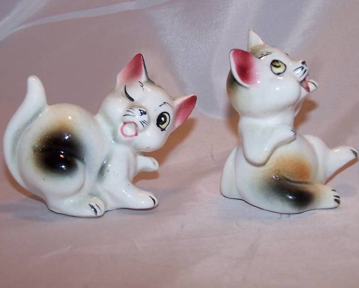 Image 4 of Yowling Cat, Kitten Salt and Pepper Shakers Shaker, Japan Japanese