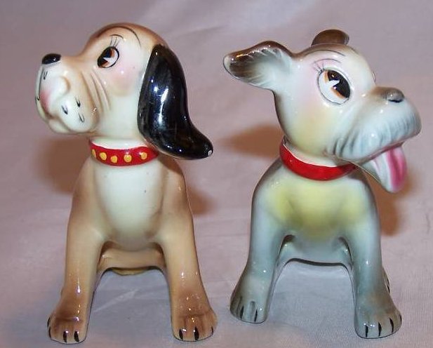Image 1 of Salt and Pepper Shakers Dog, Puppy Shaker, Napco 