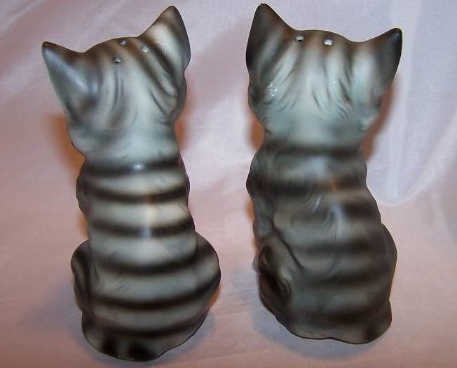 Image 1 of Striped Cat Salt and Pepper Shakers, Lego, Japan Japanese