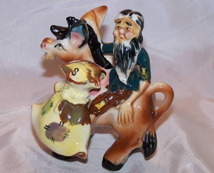 Image 5 of Mule and Hillbilly 3 Piece Salt and Pepper Shakers, Japan 