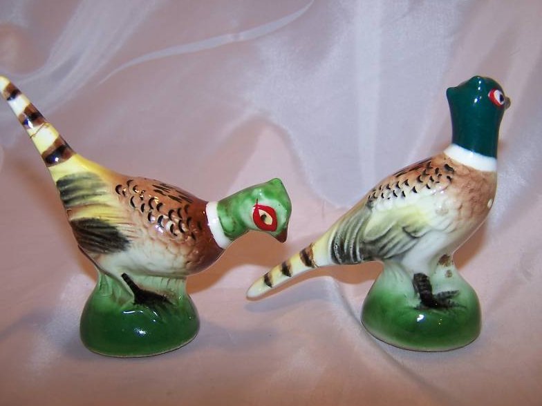 Image 3 of Pheasant Bird Salt and Pepper Shakers, Shaker Set, Beautiful