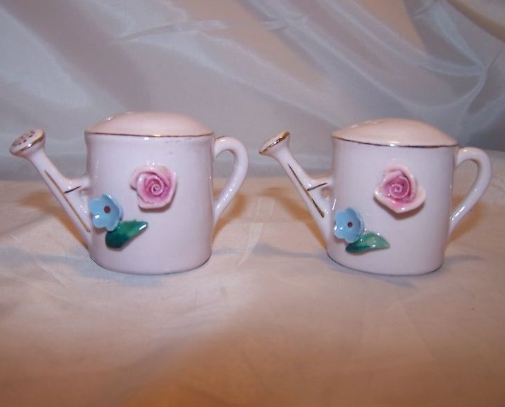 Pink Watering Can Salt and Pepper Shakers Shaker