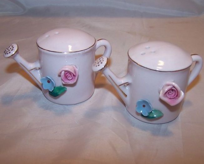 Image 1 of Pink Watering Can Salt and Pepper Shakers Shaker