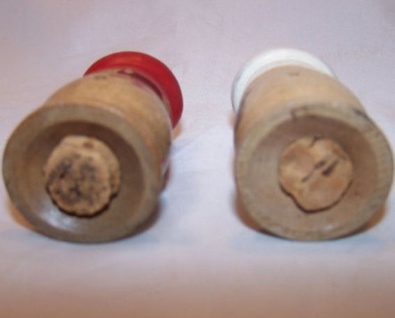 Image 3 of Vintage Small Wooden Chef Salt and Pepper Shakers Shaker