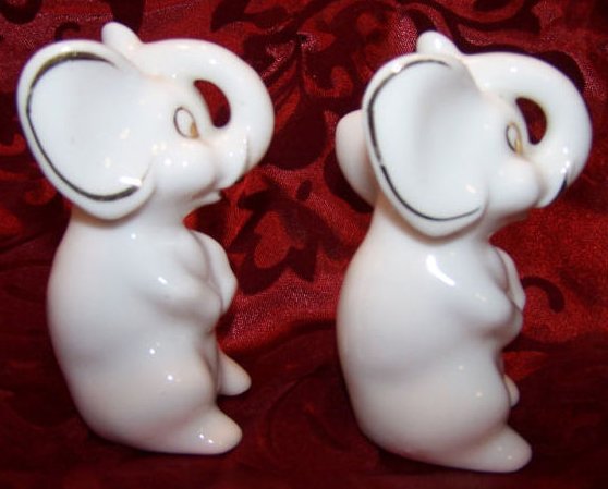 Image 2 of White Elephant Salt and Pepper Shakers Shaker Set, Japan Japanese