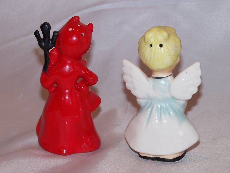 Image 1 of Angel and Devil Salt and Pepper Shakers Shaker Set, Japan