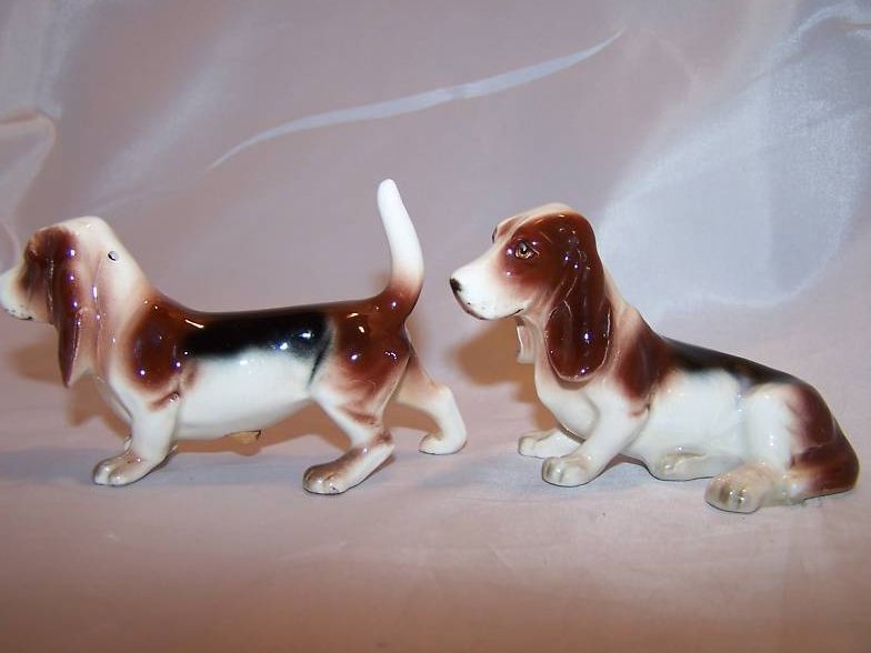 Image 2 of Bassett Hound Dog Salt and Pepper Shakers Shaker, Japan 