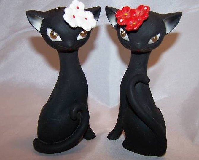 Image 0 of Black Cat Kitten Salt and Pepper Shakers Set Classy