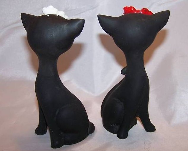 Image 2 of Black Cat Kitten Salt and Pepper Shakers Set Classy