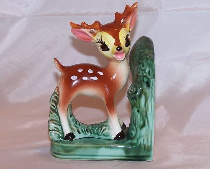 Image 1 of Bookend Baby Deer, Bambi, Woods, Japan Japanese Vintage