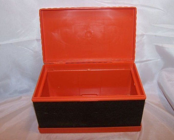 Image 1 of Orange, Brown Plastic, Vinyl Recipe, File Box