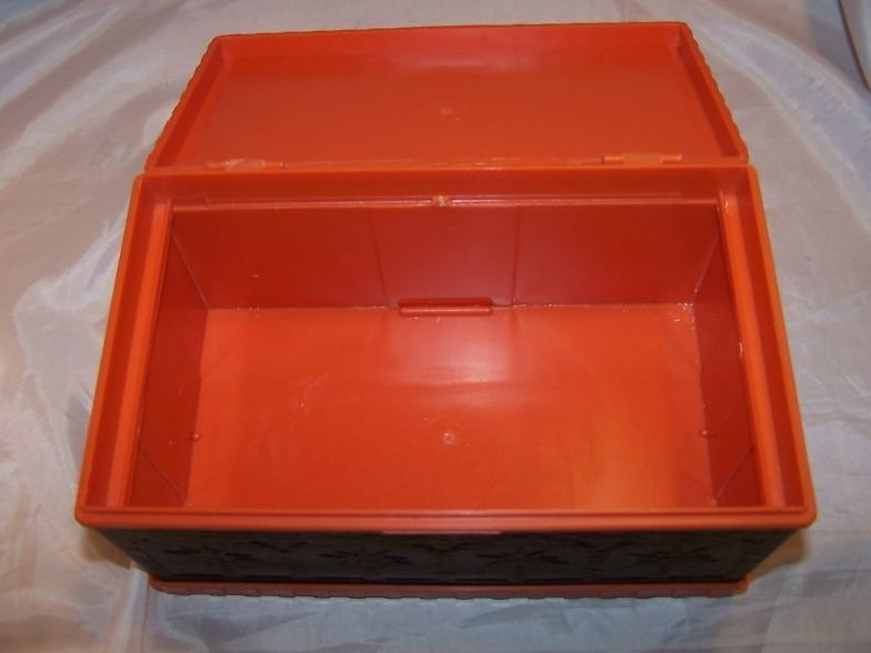 Image 2 of Orange, Brown Plastic, Vinyl Recipe, File Box
