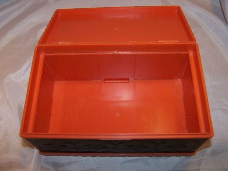 Image 2 of Orange, Brown Plastic, Vinyl Recipe, File Box